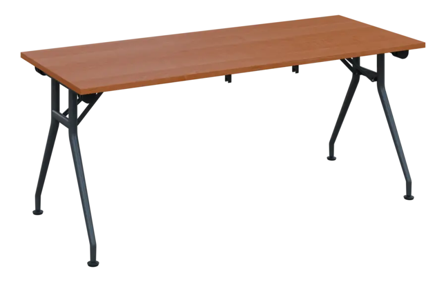 SLV 180 lak skládací jednací stůl 1800x700x750 mm, deska 25 mm, podnož černý lak, deska olše jantar